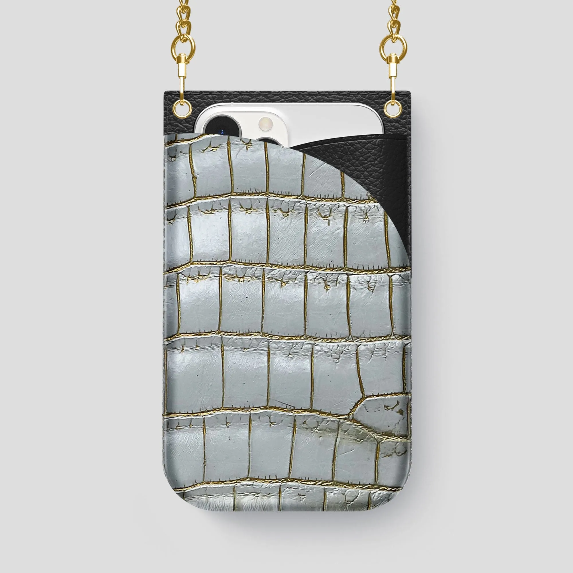 Crossbody Bag For iPhone 14 Pro Max In Himalayan Crocodile