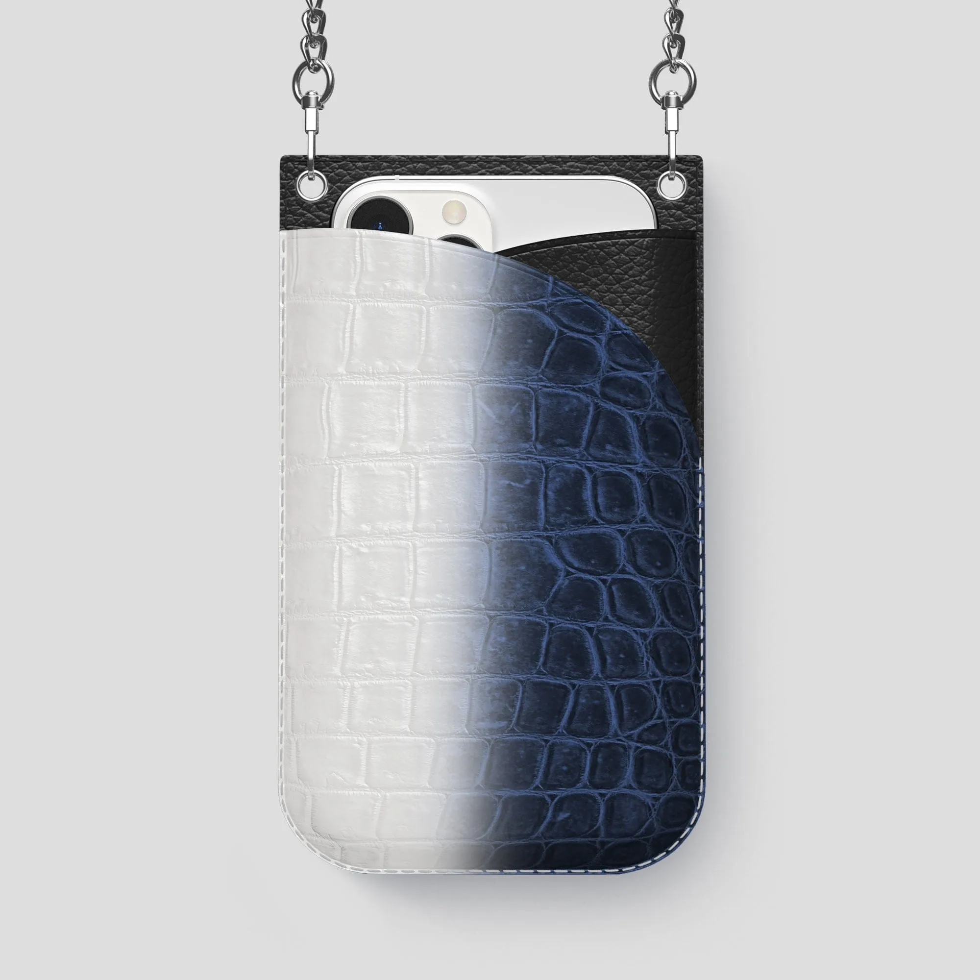 Crossbody Bag For iPhone 14 Pro Max In Himalayan Crocodile