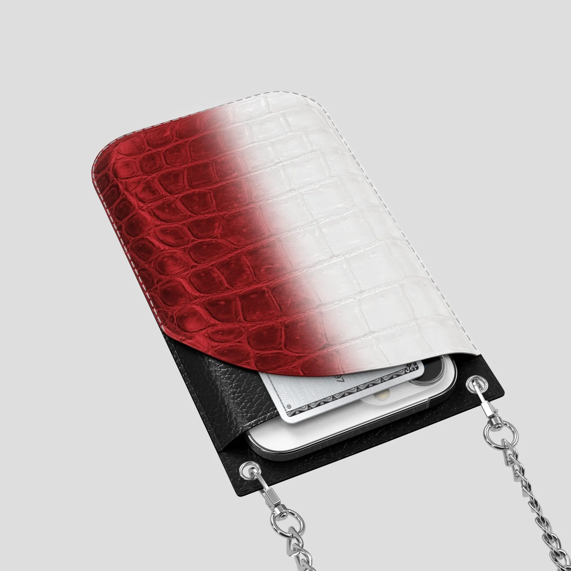 Crossbody Bag For iPhone 14 Pro Max In Himalayan Crocodile
