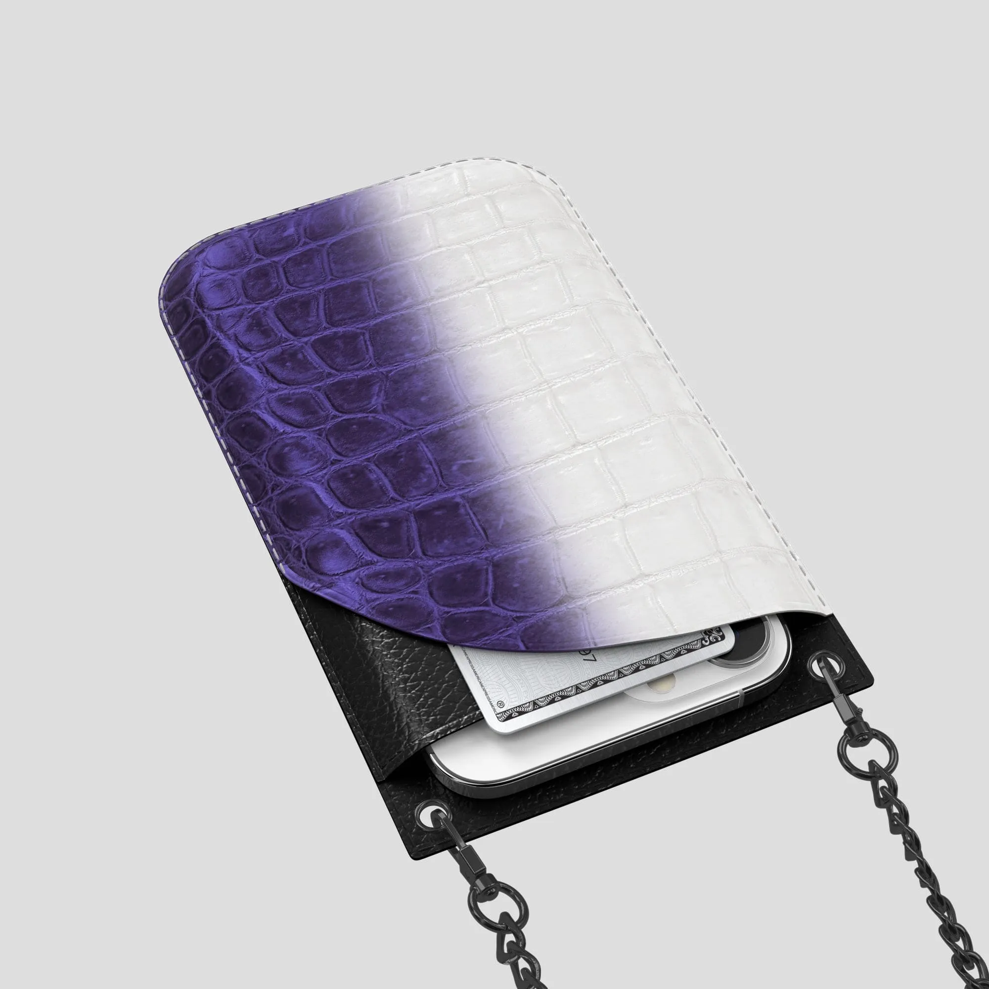 Crossbody Bag For iPhone 14 Pro Max In Himalayan Crocodile