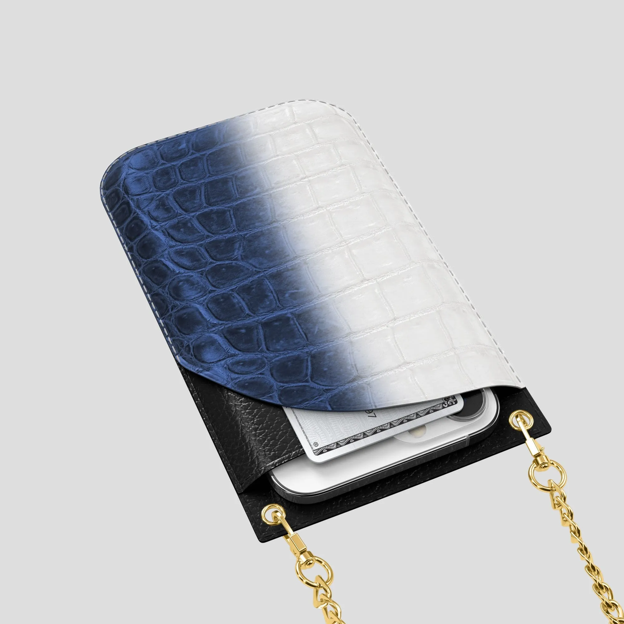 Crossbody Bag For iPhone 14 Pro Max In Himalayan Crocodile