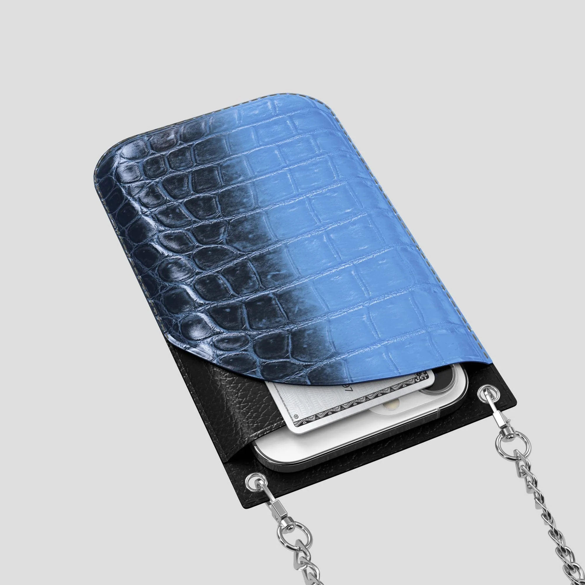 Crossbody Bag For iPhone 14 Pro Max In Himalayan Crocodile