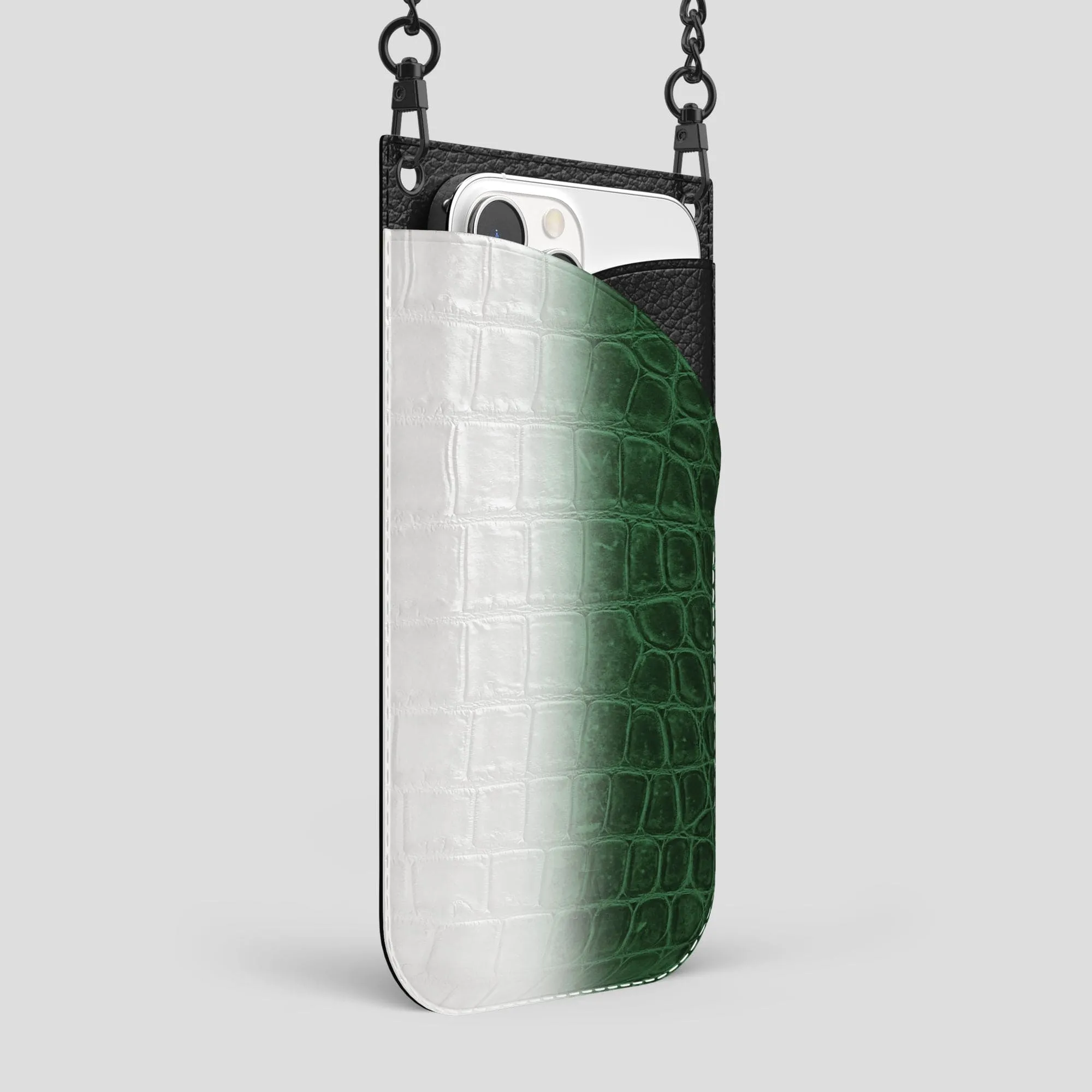 Crossbody Bag For iPhone 14 Pro Max In Himalayan Crocodile