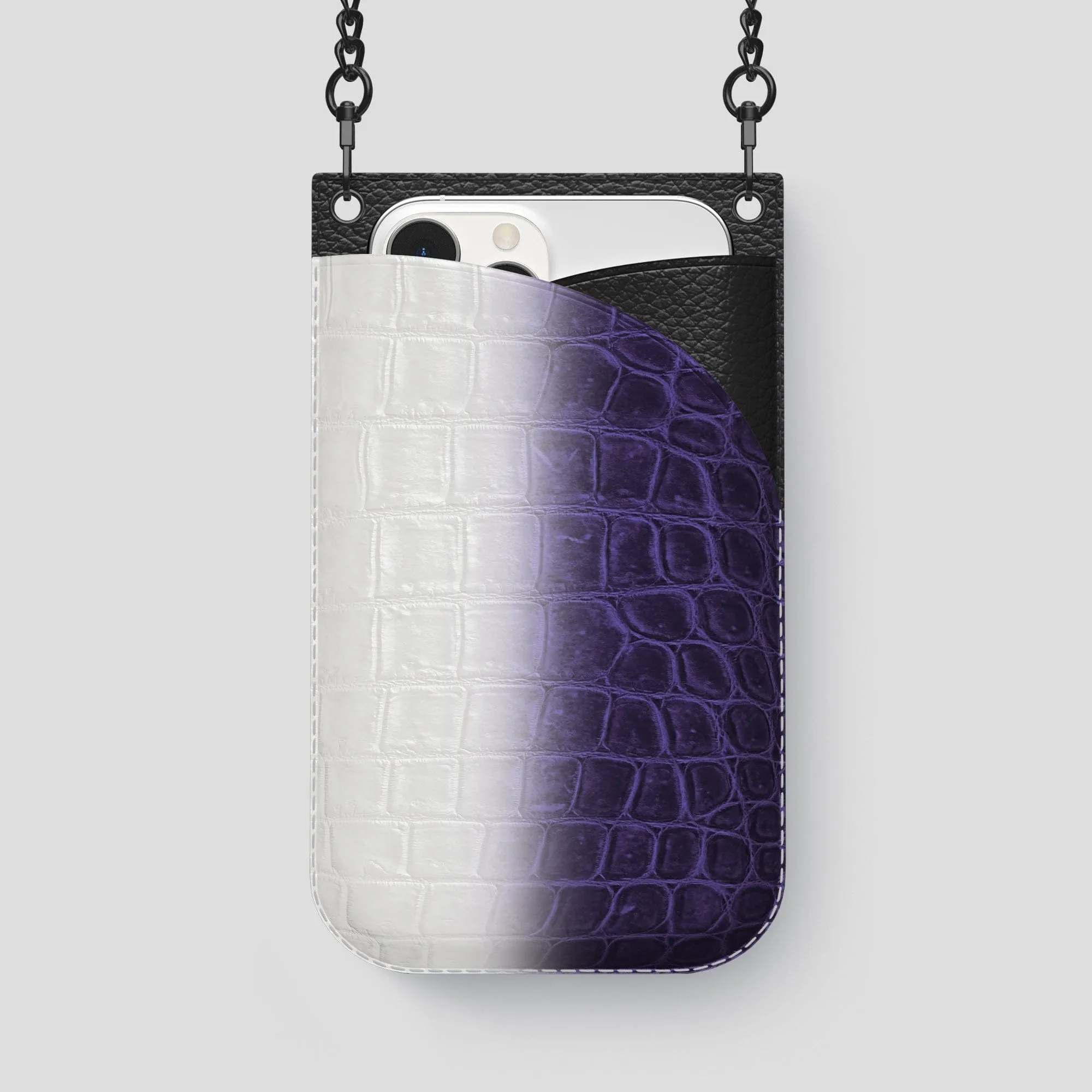 Crossbody Bag For iPhone 14 Pro Max In Himalayan Crocodile