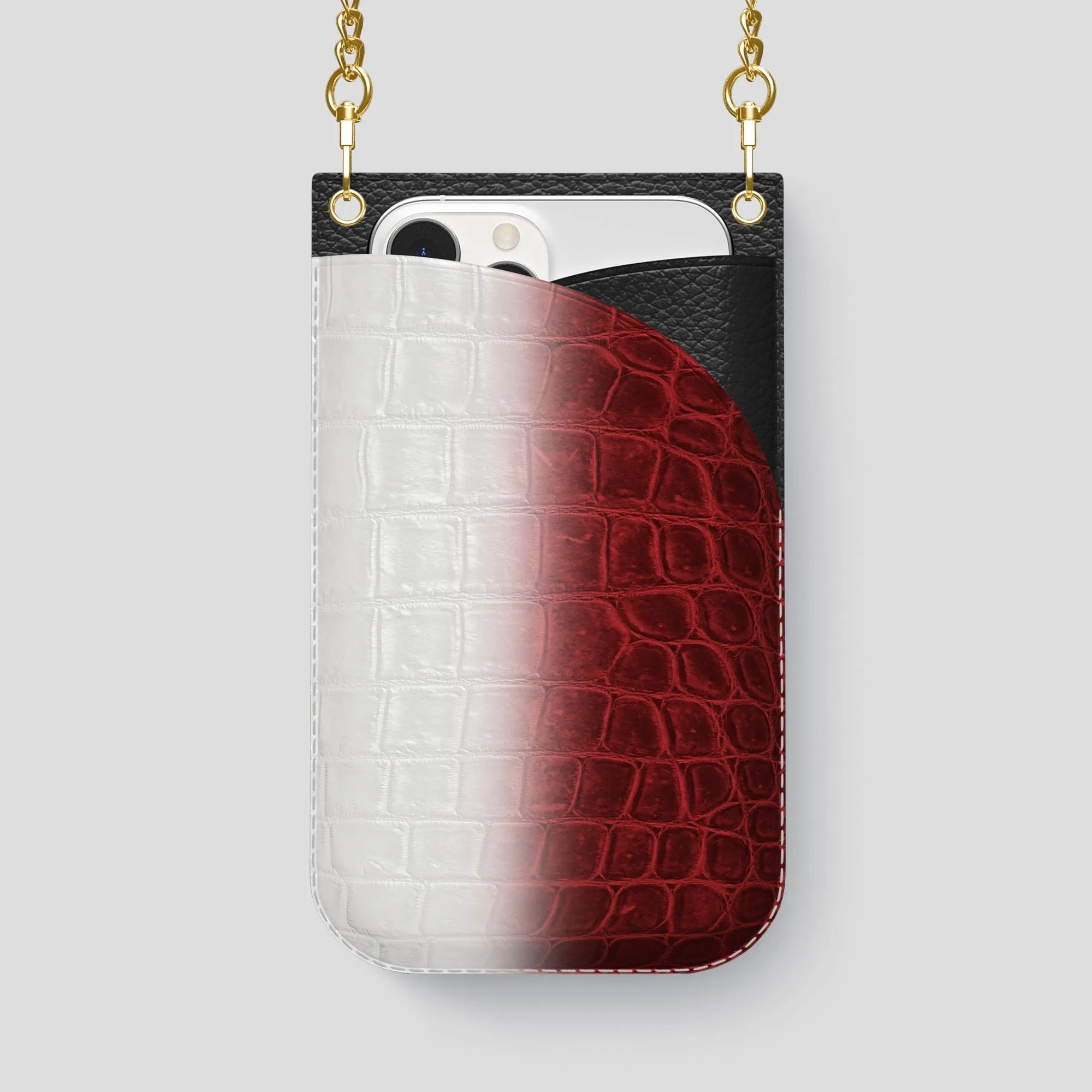 Crossbody Bag For iPhone 14 Pro Max In Himalayan Crocodile