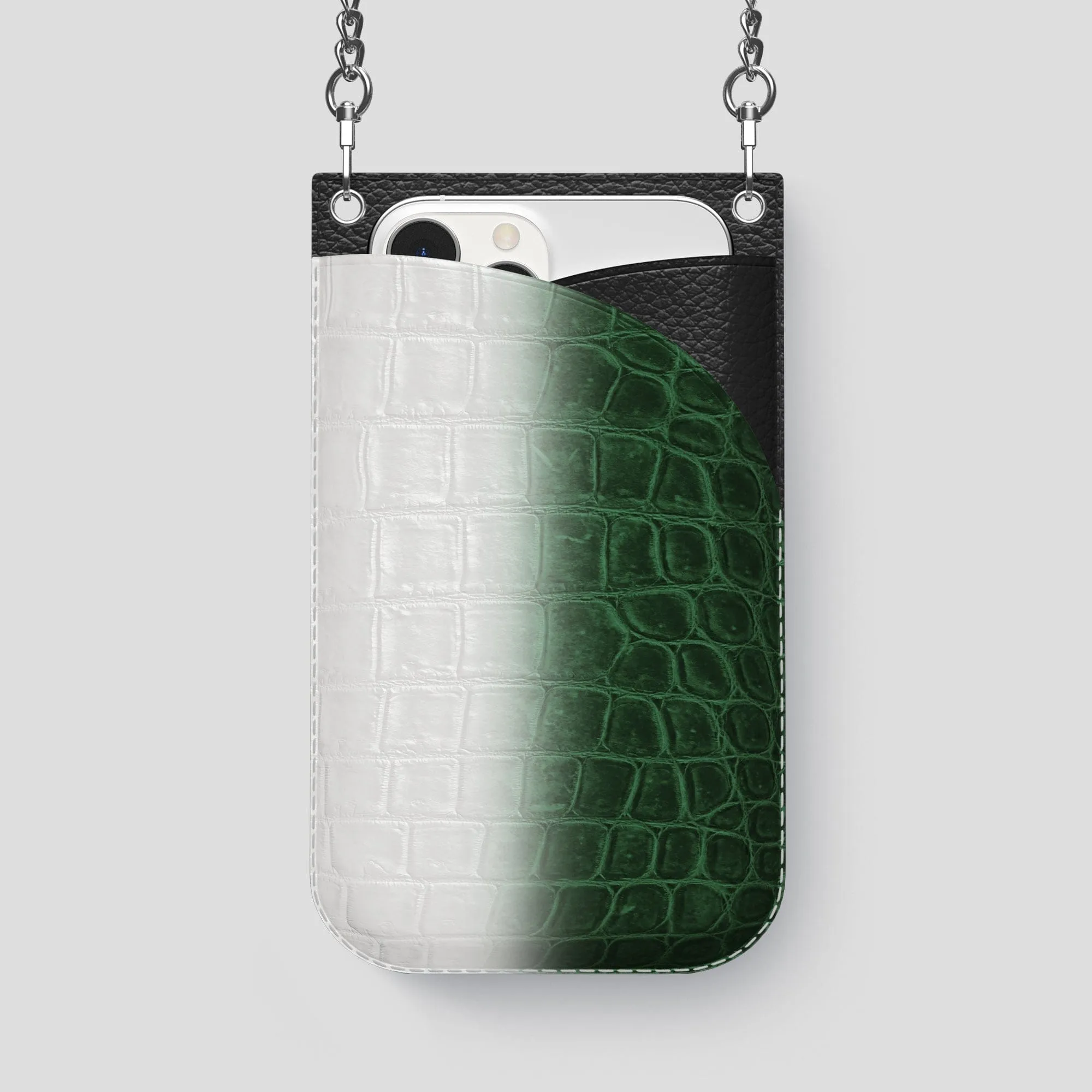 Crossbody Bag For iPhone 14 Pro Max In Himalayan Crocodile