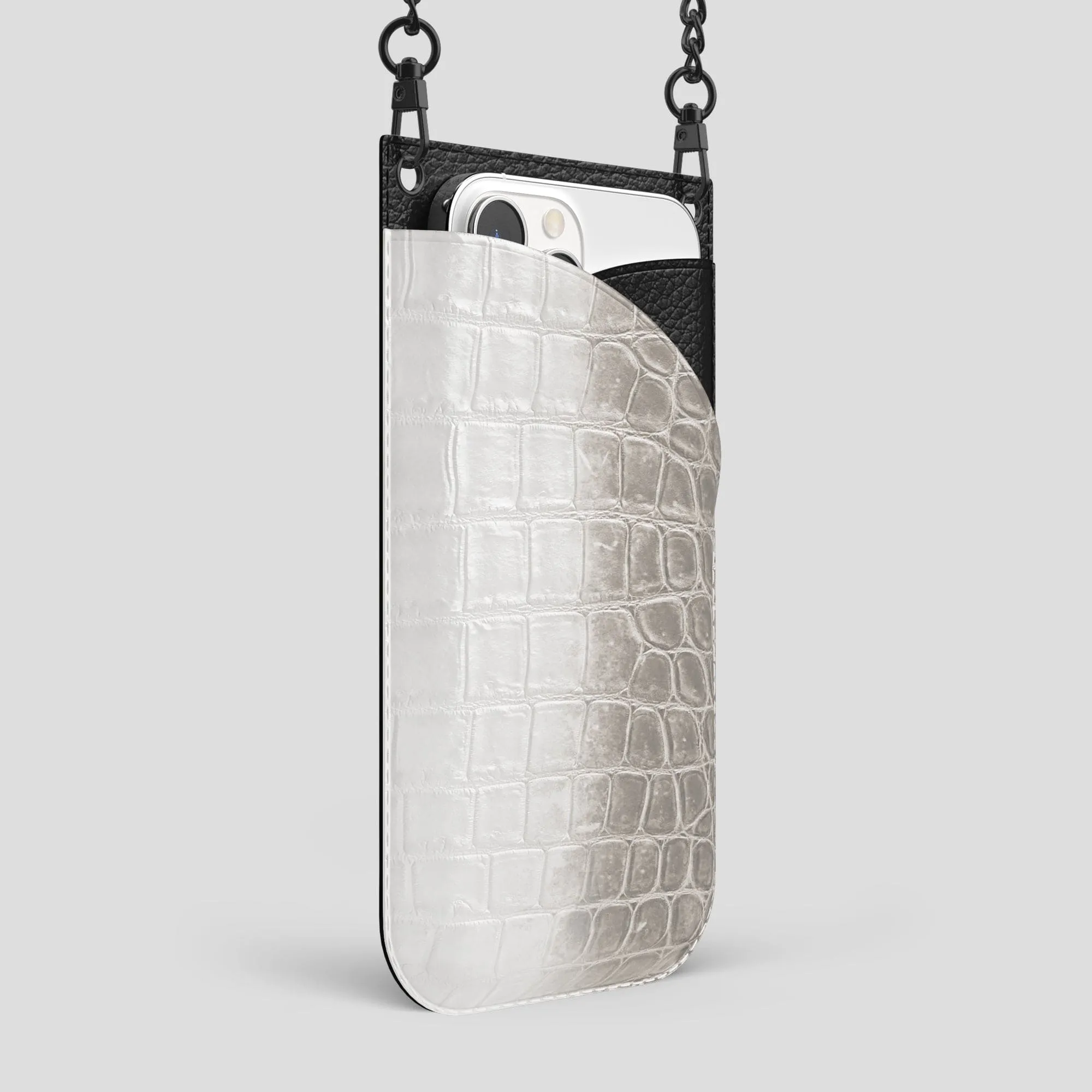 Crossbody Bag For iPhone 14 Pro Max In Himalayan Crocodile
