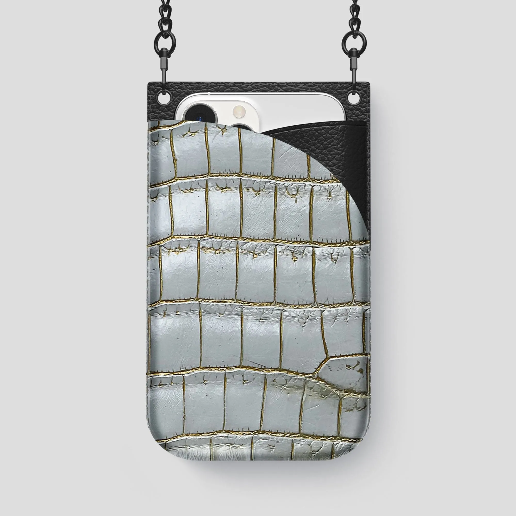 Crossbody Bag For iPhone 14 Pro Max In Himalayan Crocodile