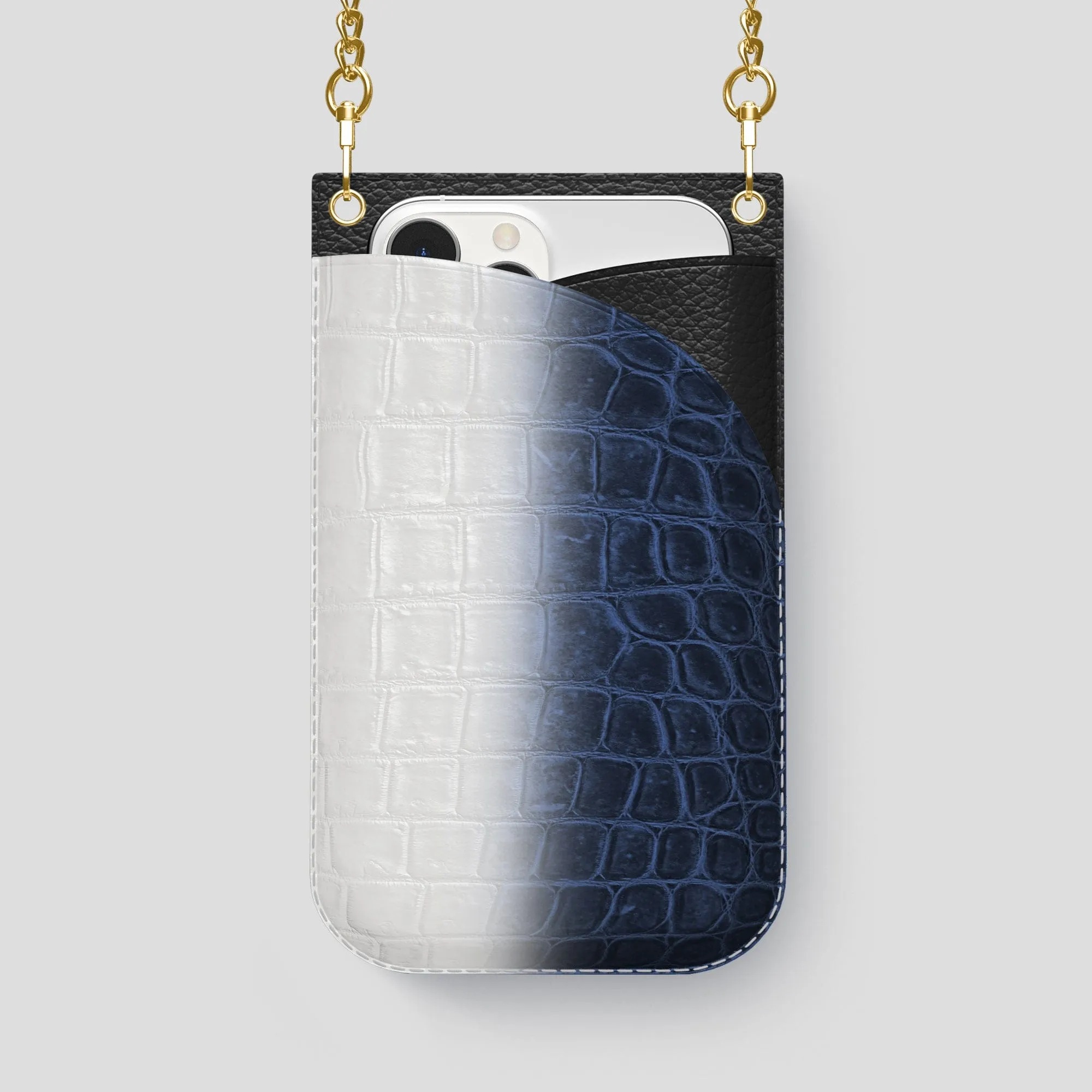 Crossbody Bag For iPhone 14 Pro Max In Himalayan Crocodile