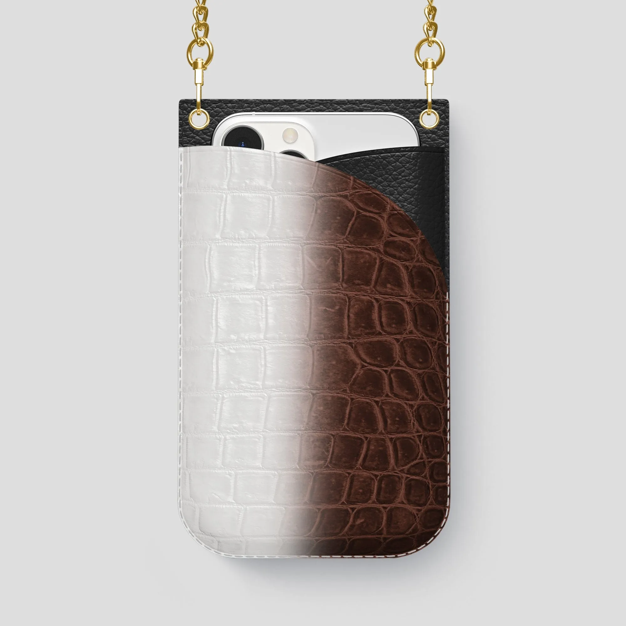 Crossbody Bag For iPhone 14 Pro Max In Himalayan Crocodile
