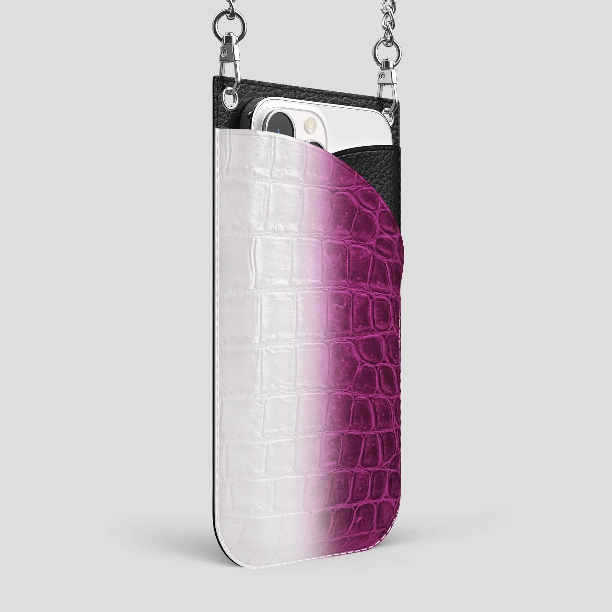 Crossbody Bag For iPhone 14 Pro Max In Himalayan Crocodile
