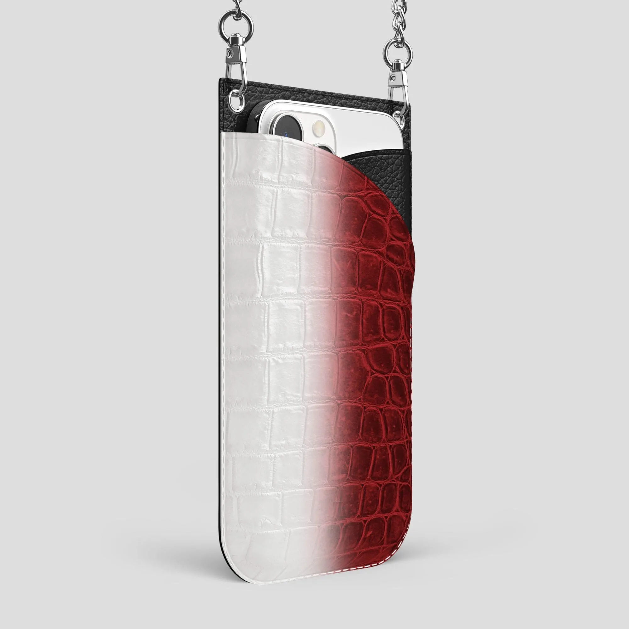 Crossbody Bag For iPhone 14 Pro Max In Himalayan Crocodile