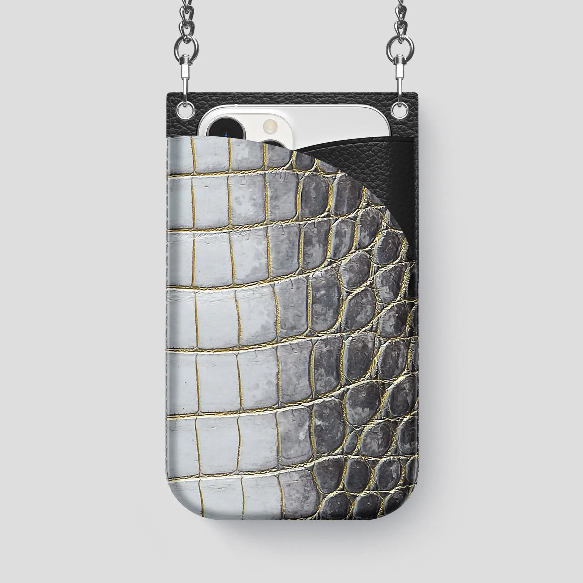 Crossbody Bag For iPhone 14 Pro Max In Himalayan Crocodile