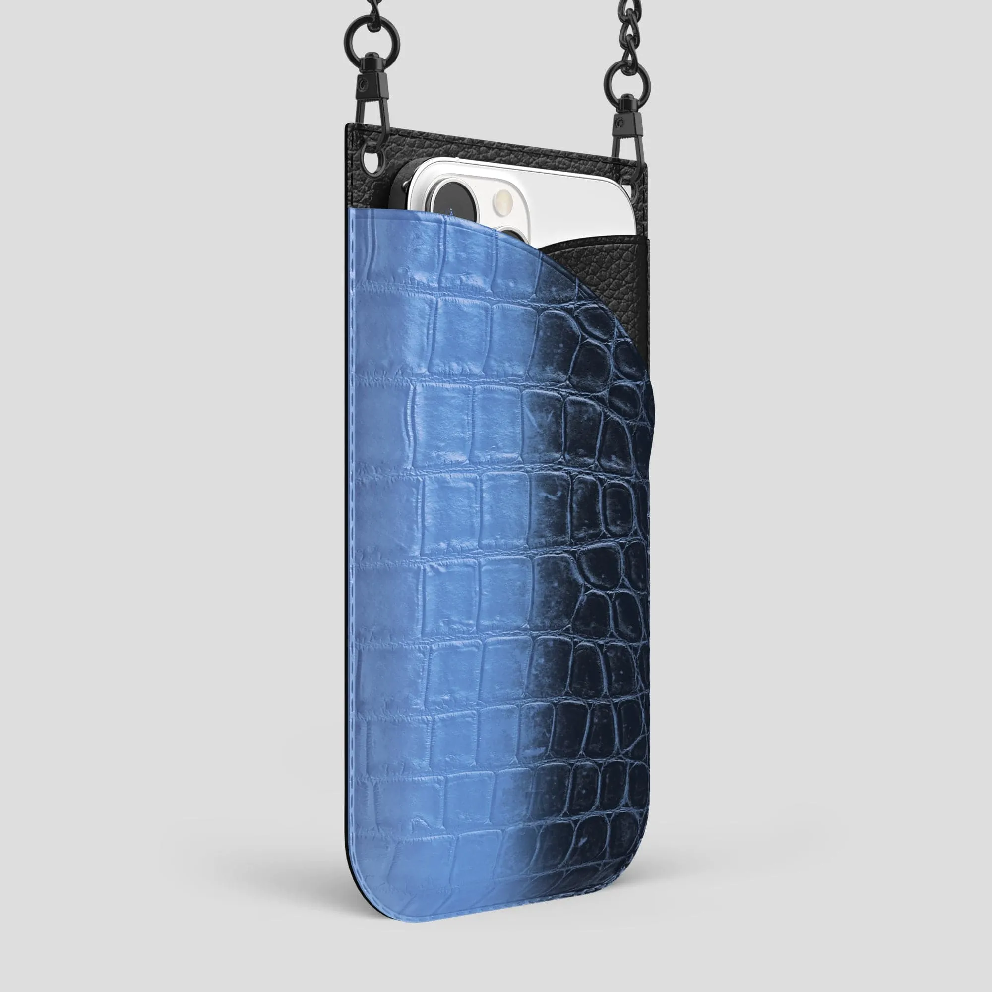 Crossbody Bag For iPhone 14 Pro Max In Himalayan Crocodile