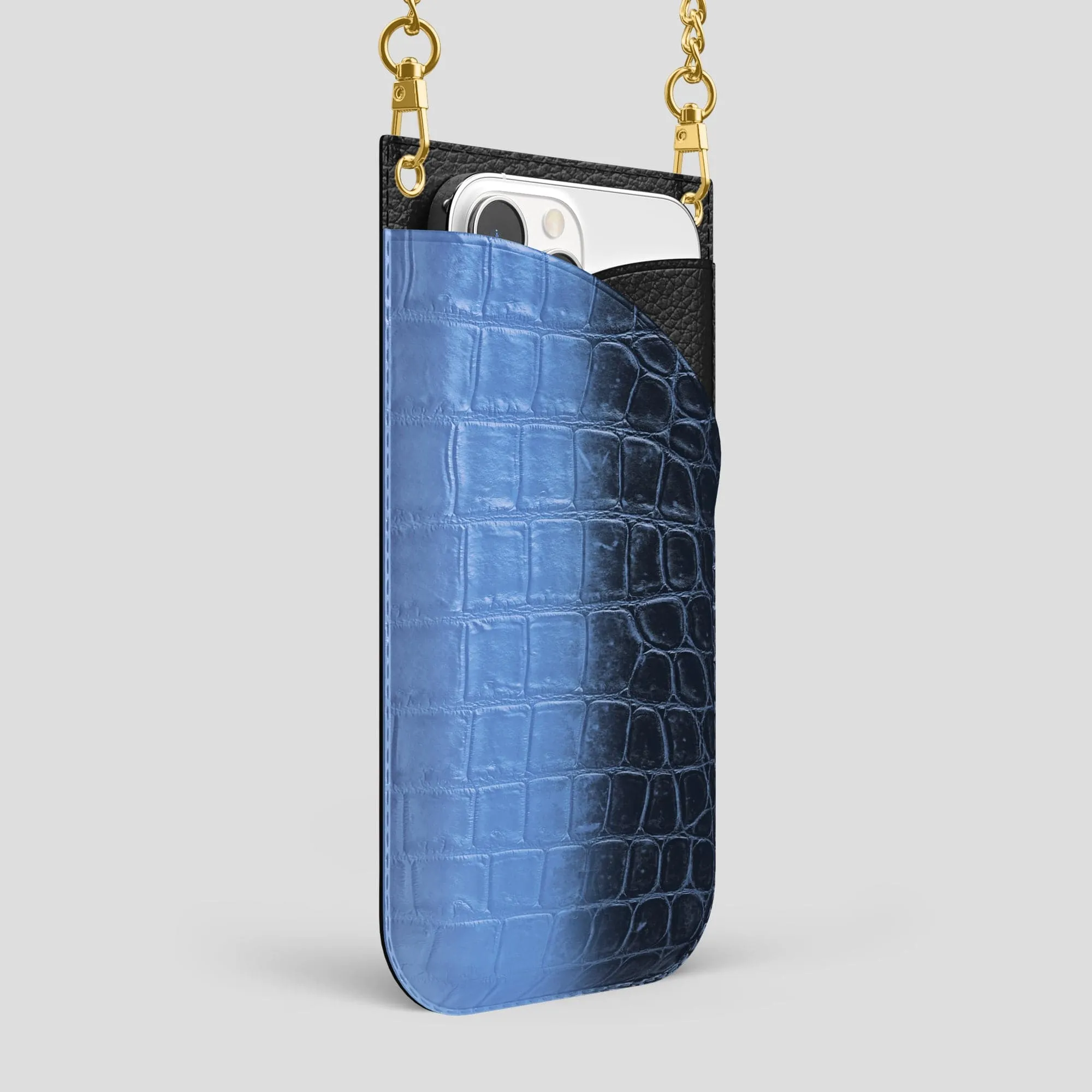 Crossbody Bag For iPhone 14 Pro Max In Himalayan Crocodile