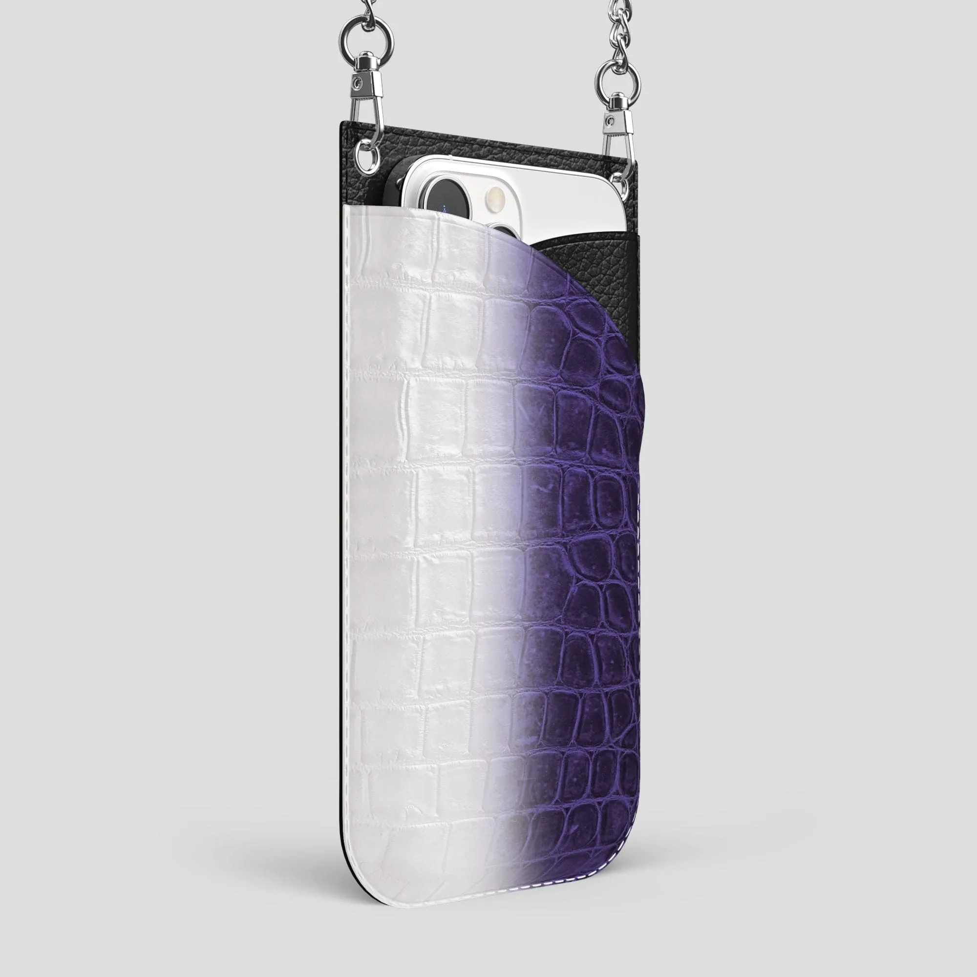 Crossbody Bag For iPhone 14 Pro Max In Himalayan Crocodile