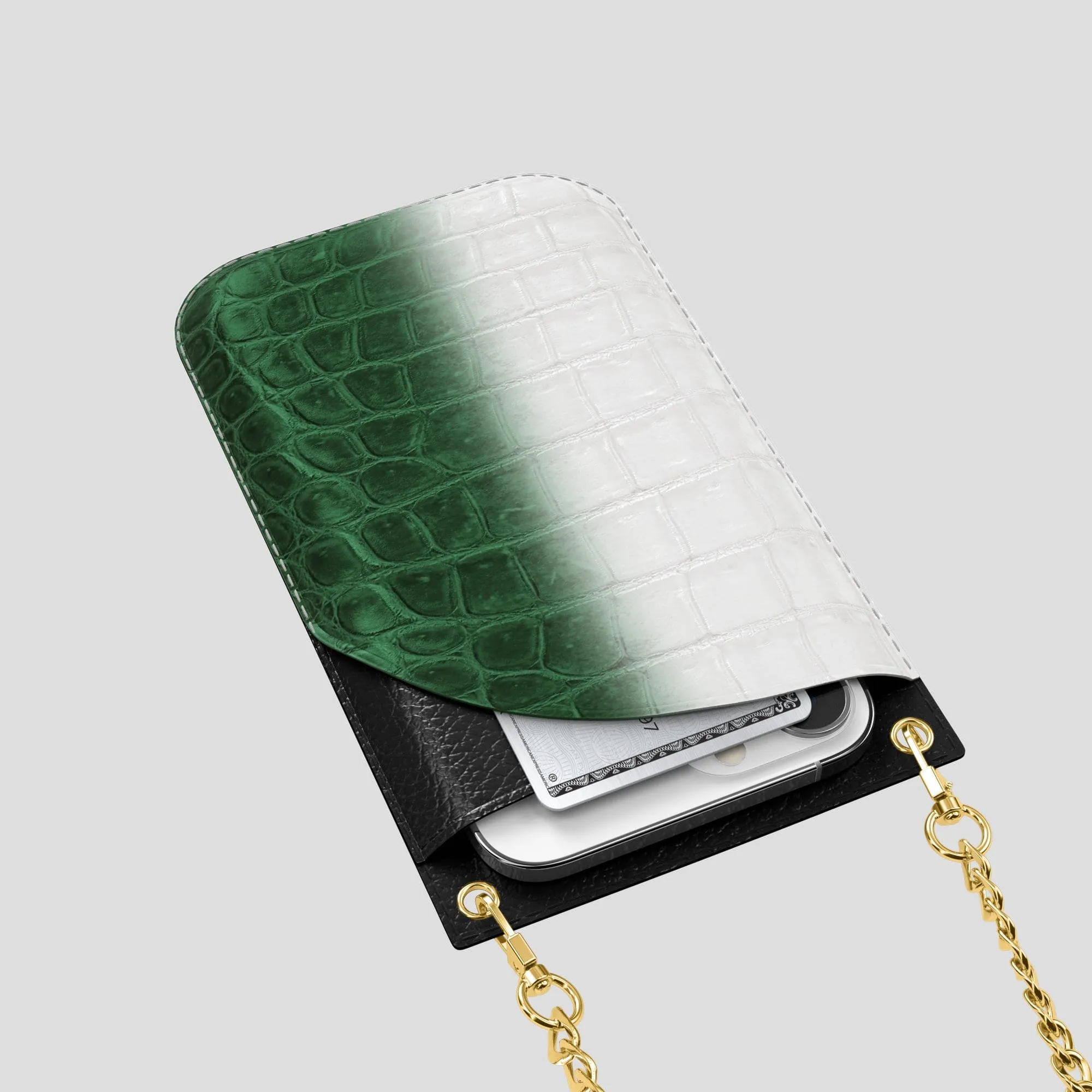 Crossbody Bag For iPhone 14 Pro Max In Himalayan Crocodile