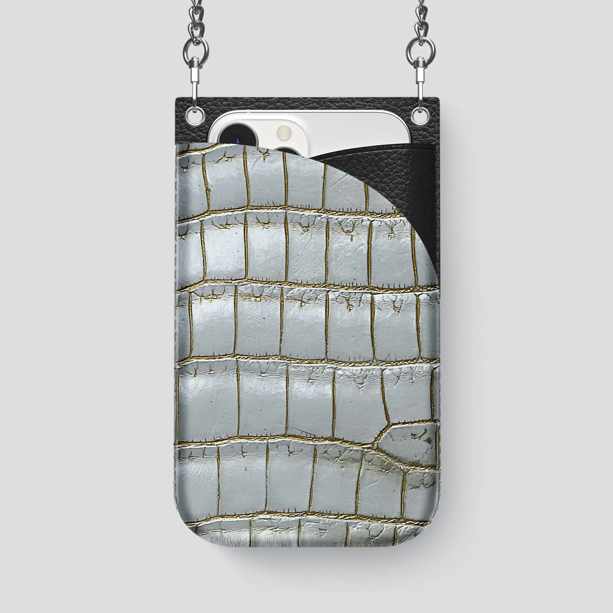 Crossbody Bag For iPhone 14 Pro Max In Himalayan Crocodile
