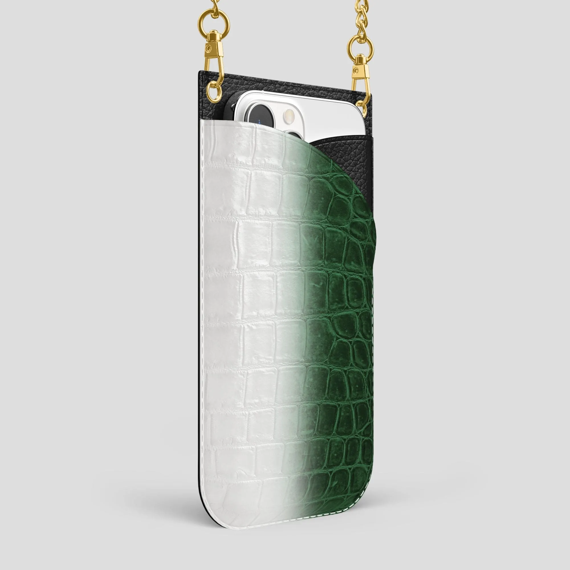 Crossbody Bag For iPhone 14 Pro Max In Himalayan Crocodile