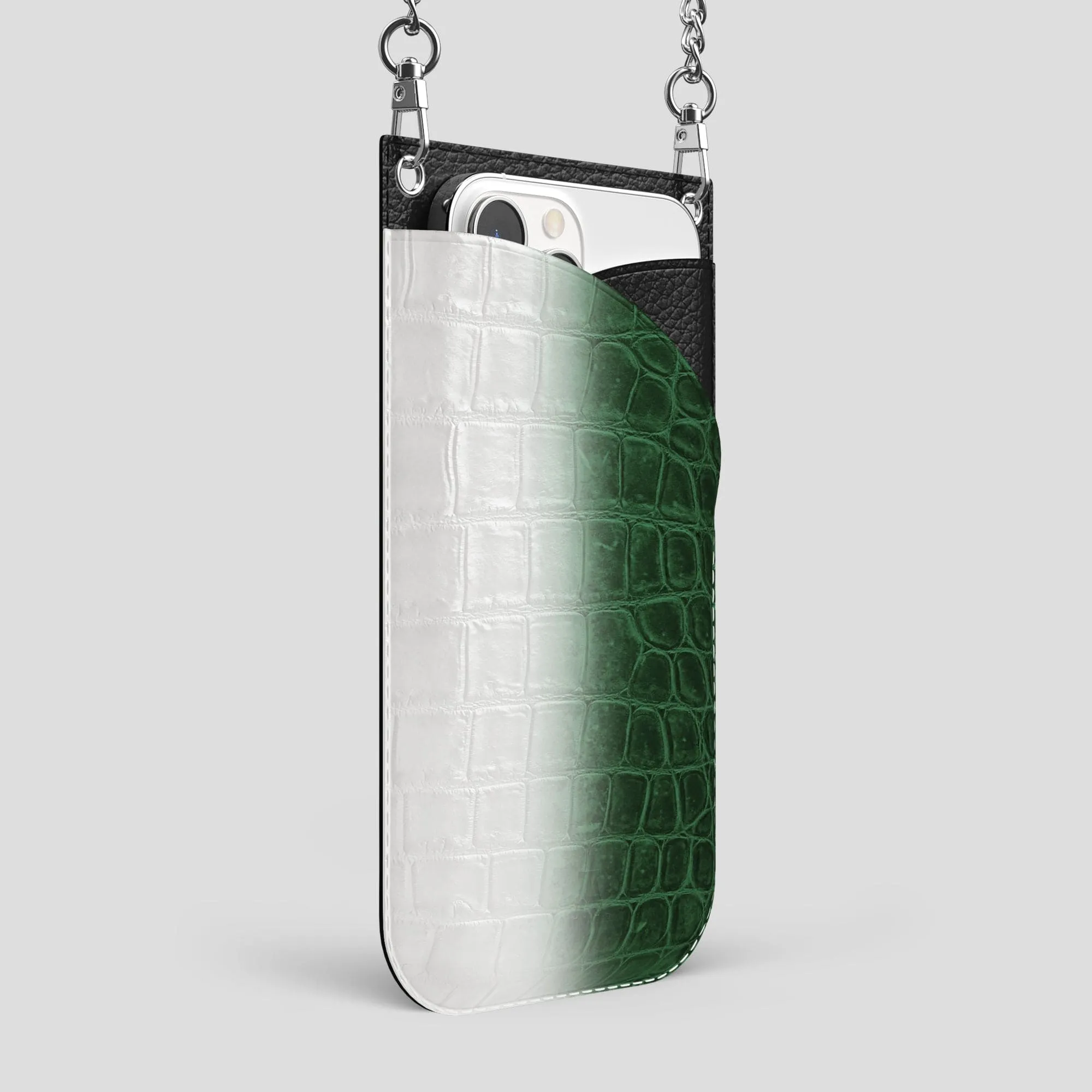 Crossbody Bag For iPhone 14 Pro Max In Himalayan Crocodile