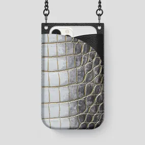 Crossbody Bag For iPhone 14 Pro Max In Himalayan Crocodile