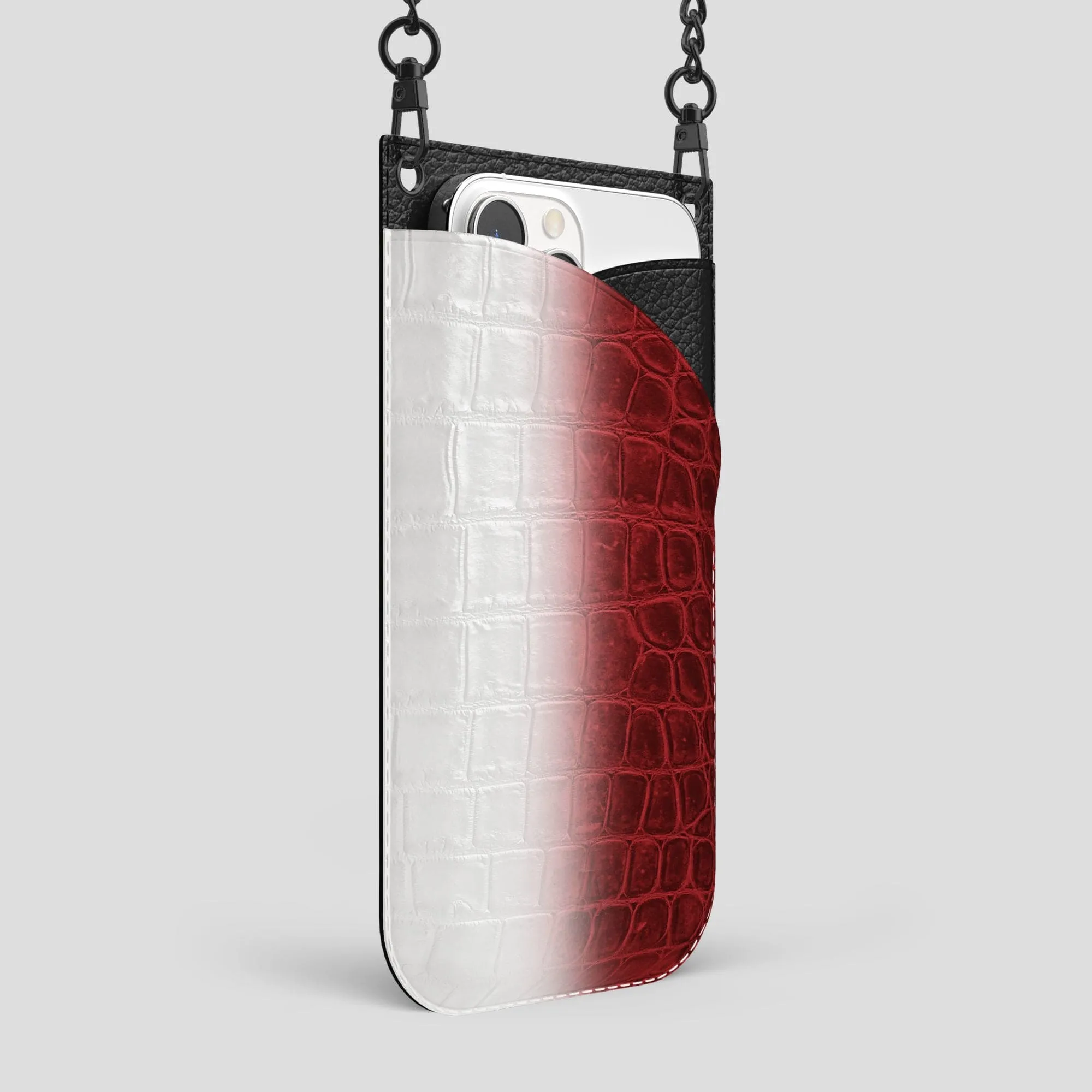 Crossbody Bag For iPhone 14 Pro Max In Himalayan Crocodile