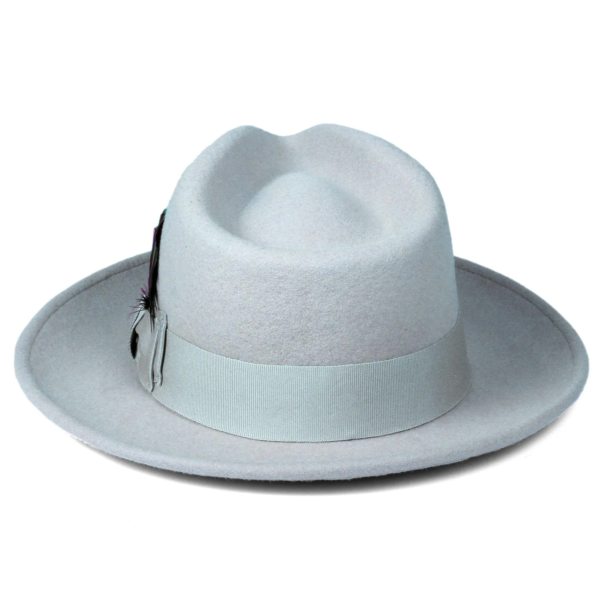 Crushable Sky Blue 100% Australian Wool Fedora Hat