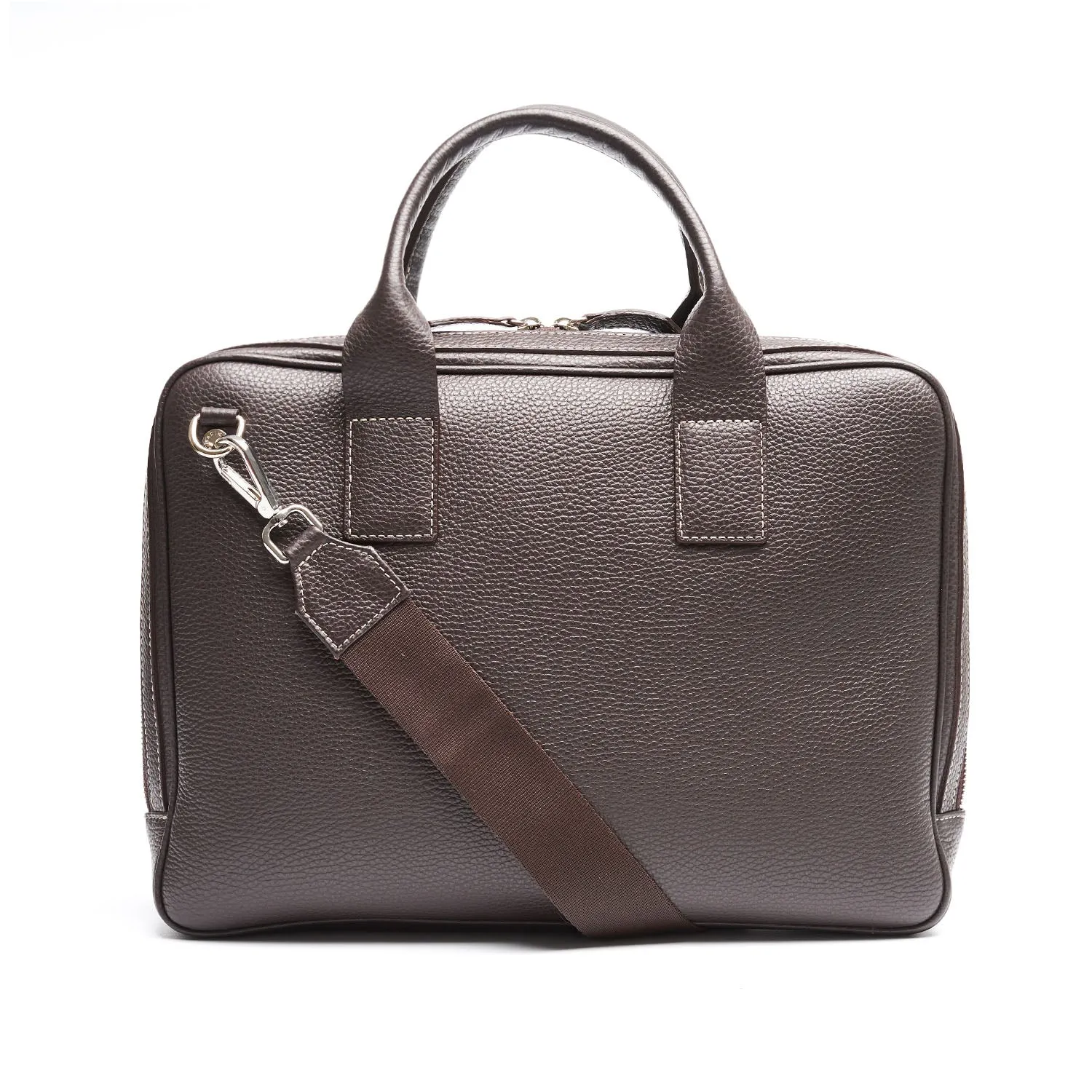 DARK BROWN LEATHER BRIEFCASE