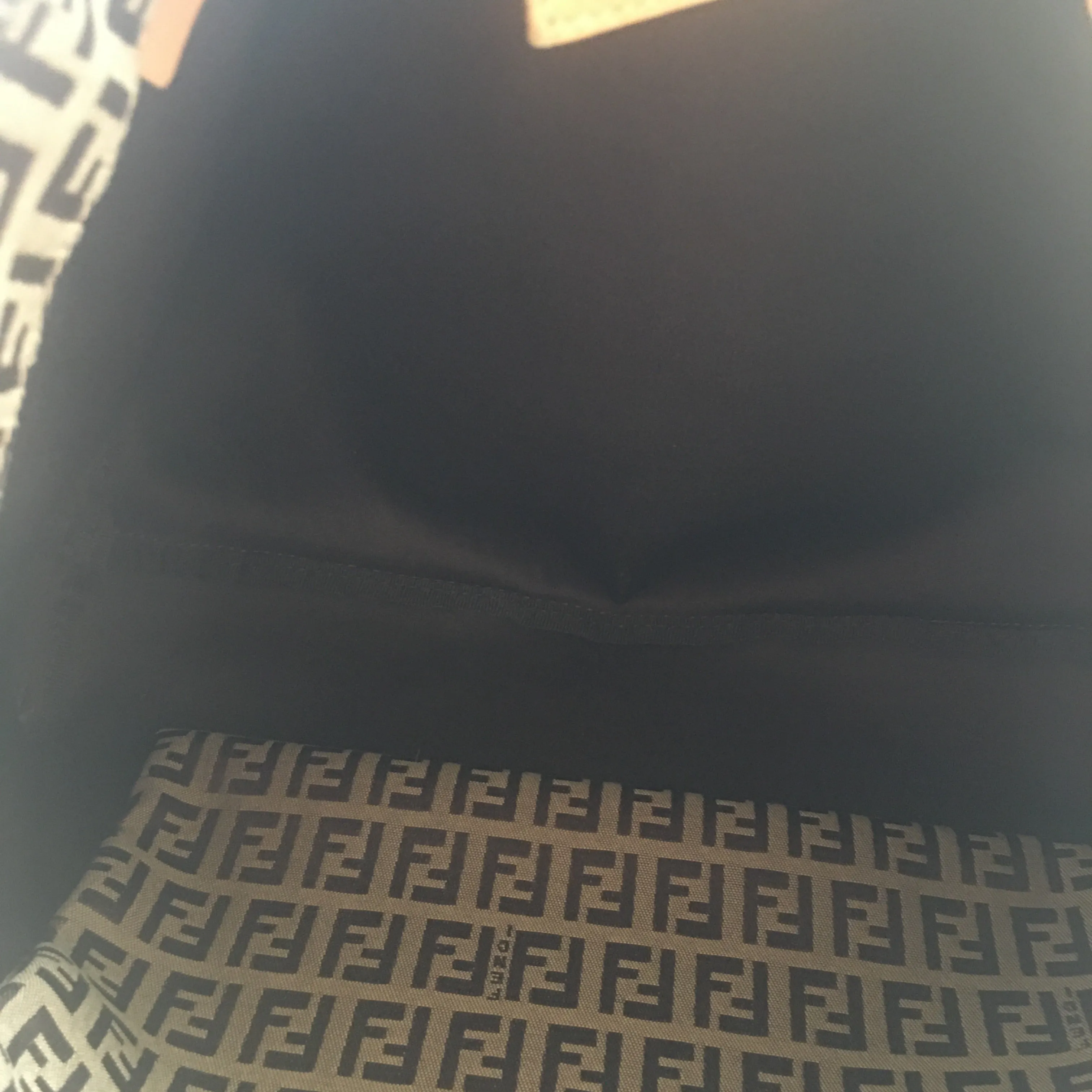 FENDI Shoulder Bag in Beige Fabric