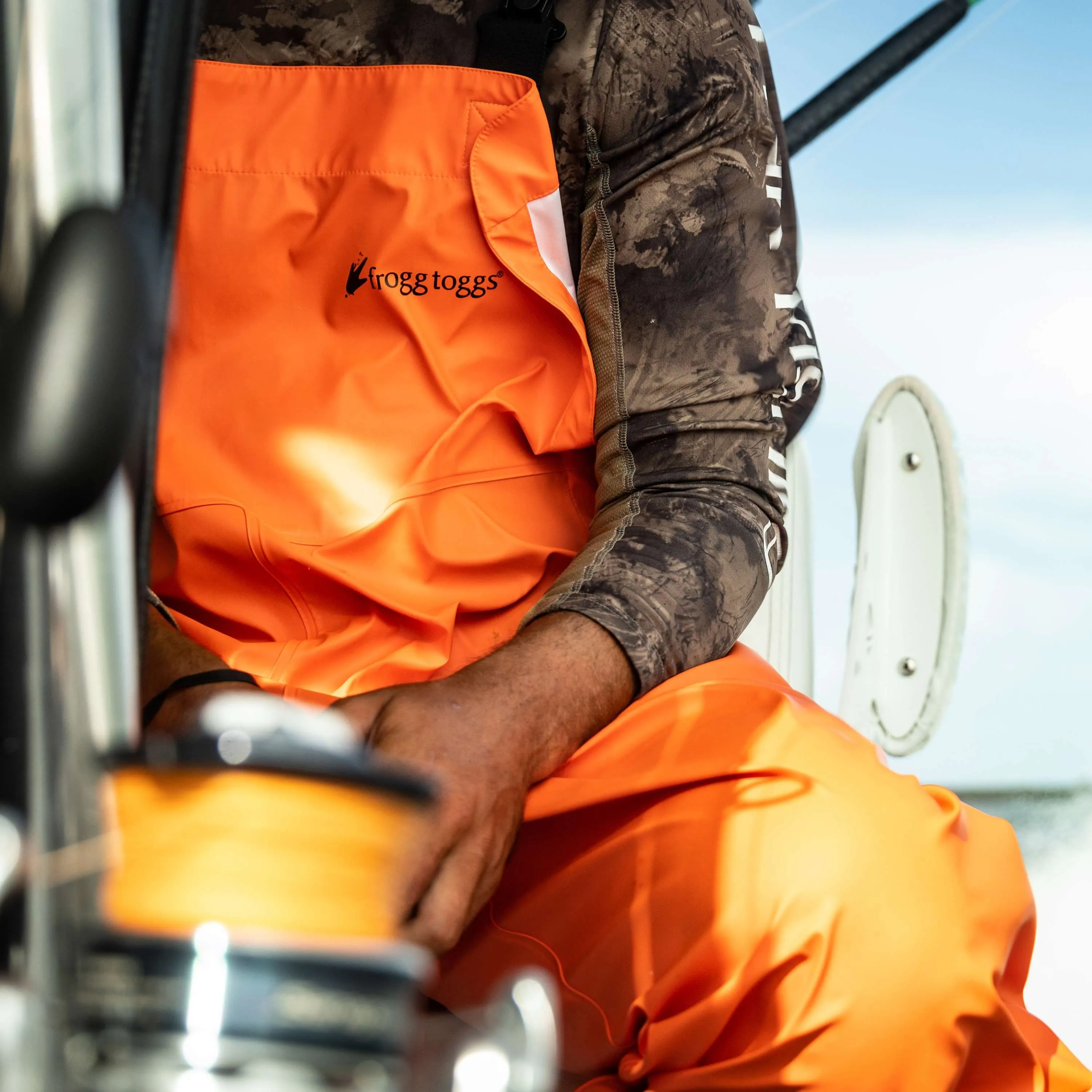 Frogg Toggs Mens Orange WayPoint Angler Bib