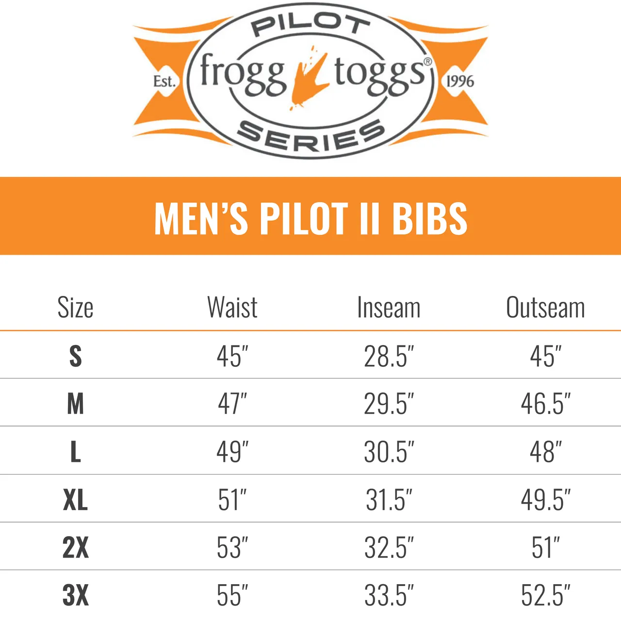 Frogg Toggs Mens Pilot II Guide Bib - Solids