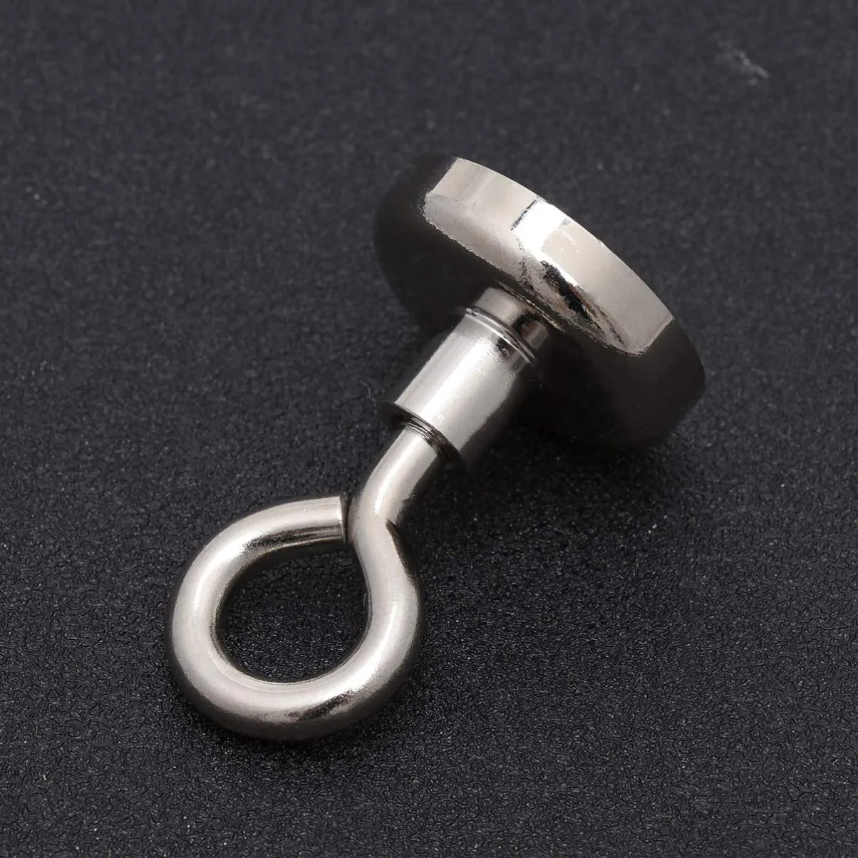 GADGETRUSH Fishing Magnet with Eyebolt,Round Fishing Magnet,Beginner Magnet Fishing Kit,Pulling Force Rare Earth Magnet,Magnet for River or Lake Fishing