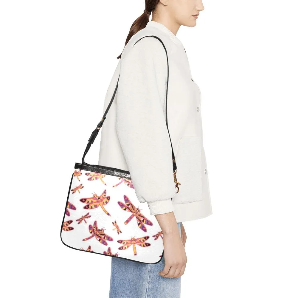 Gathering White Small Shoulder Bag