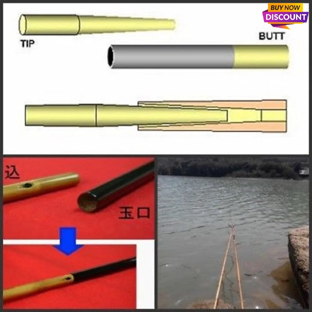 Hand-made Traditional tenkara Bamboo Fishing Rods (2rods 1 Free Tip, Total 3 pcs)