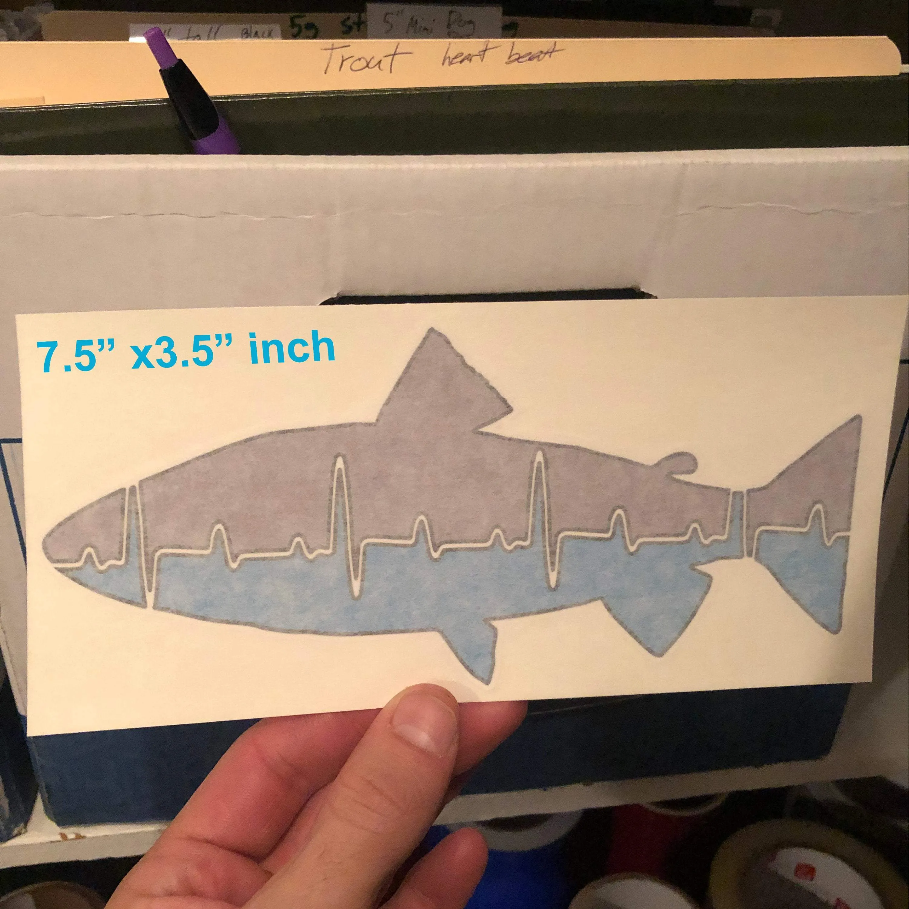 Heart Beat Trout Blue and Gray Fishing Lifeline