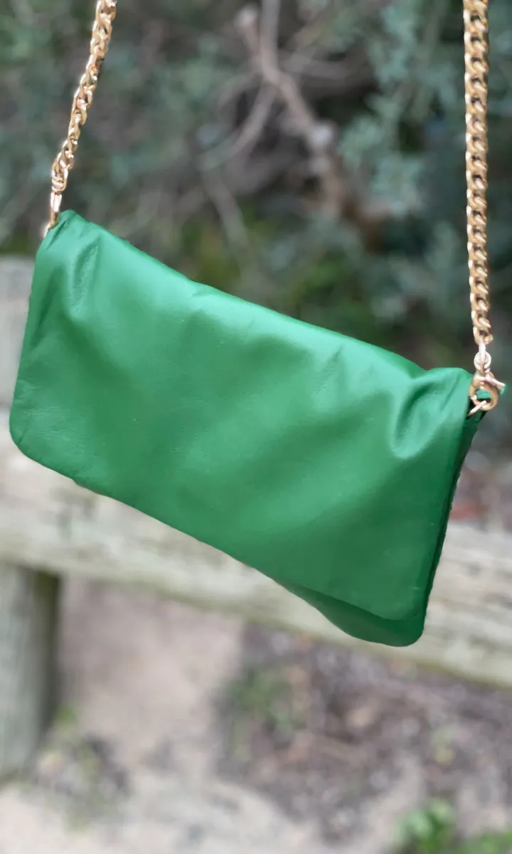 Hoss Venetta Green Gold Chain Bag