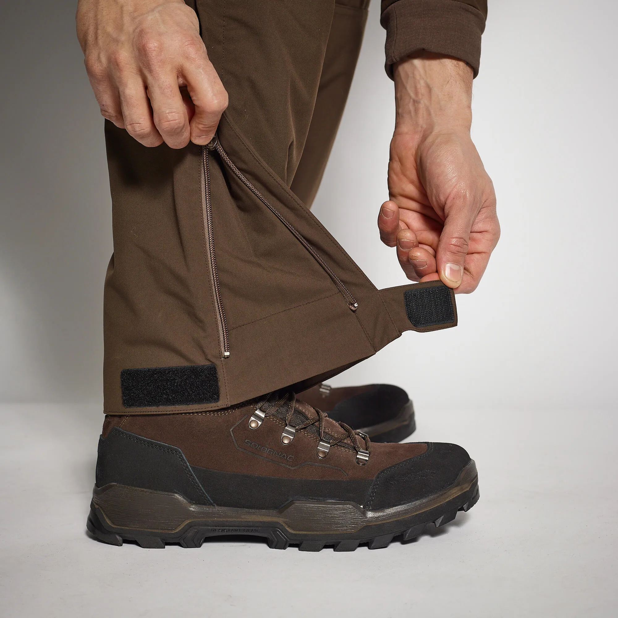 Hunting pants Renfort 900 waterproof brown SOLOGNAC, coffee brown
