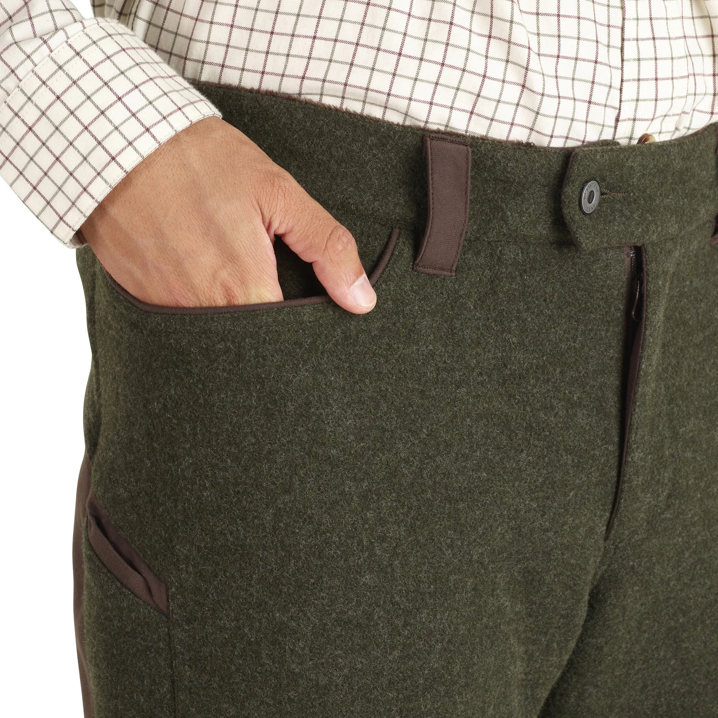 Hunting pants Renfort 900 waterproof brown SOLOGNAC, coffee brown