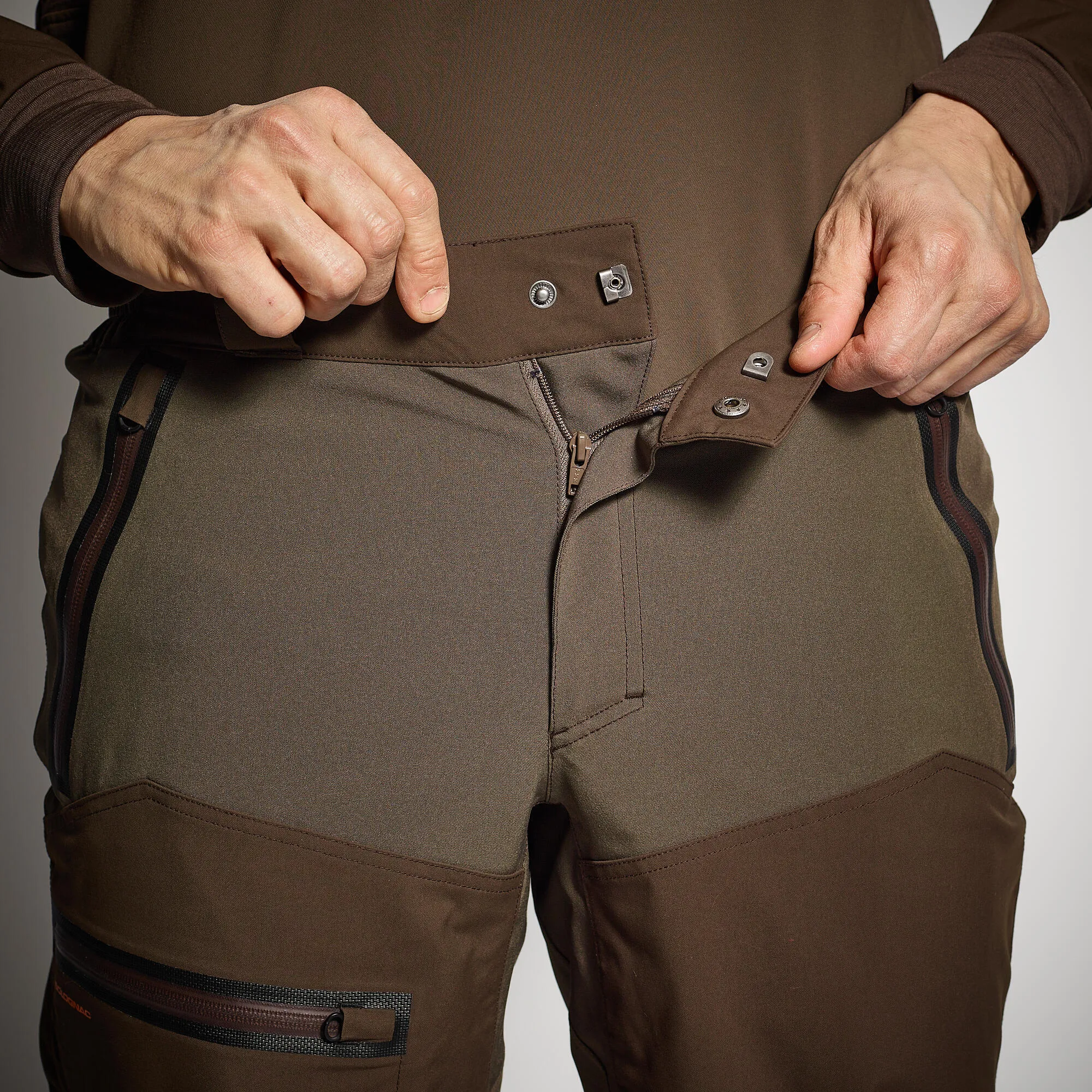 Hunting pants Renfort 900 waterproof brown SOLOGNAC, coffee brown