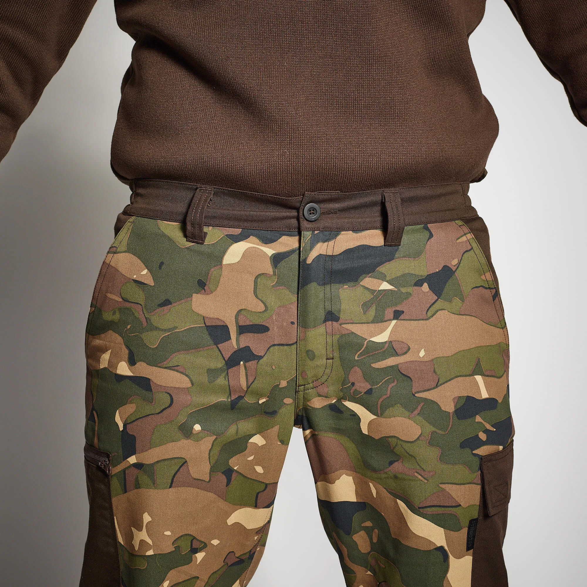 Hunting pants Renfort 900 waterproof brown SOLOGNAC, coffee brown