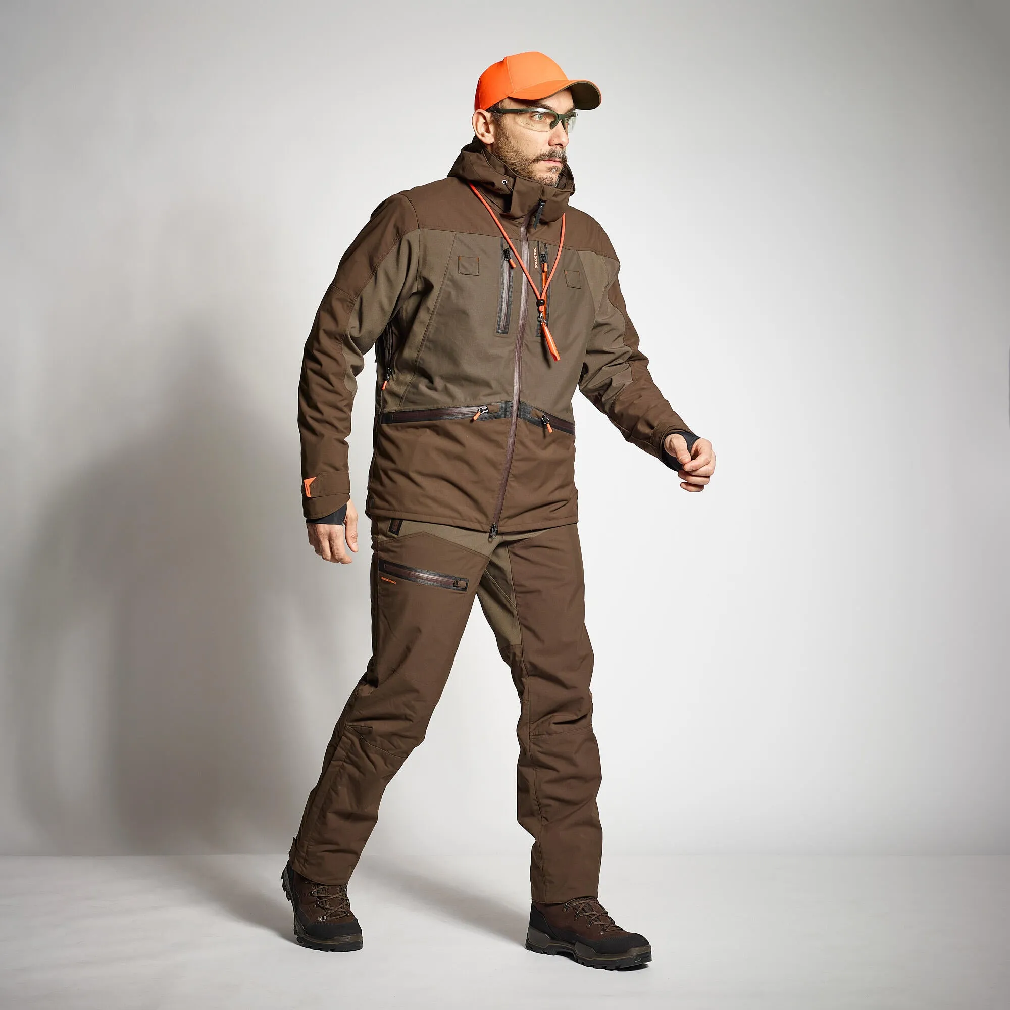 Hunting pants Renfort 900 waterproof brown SOLOGNAC, coffee brown