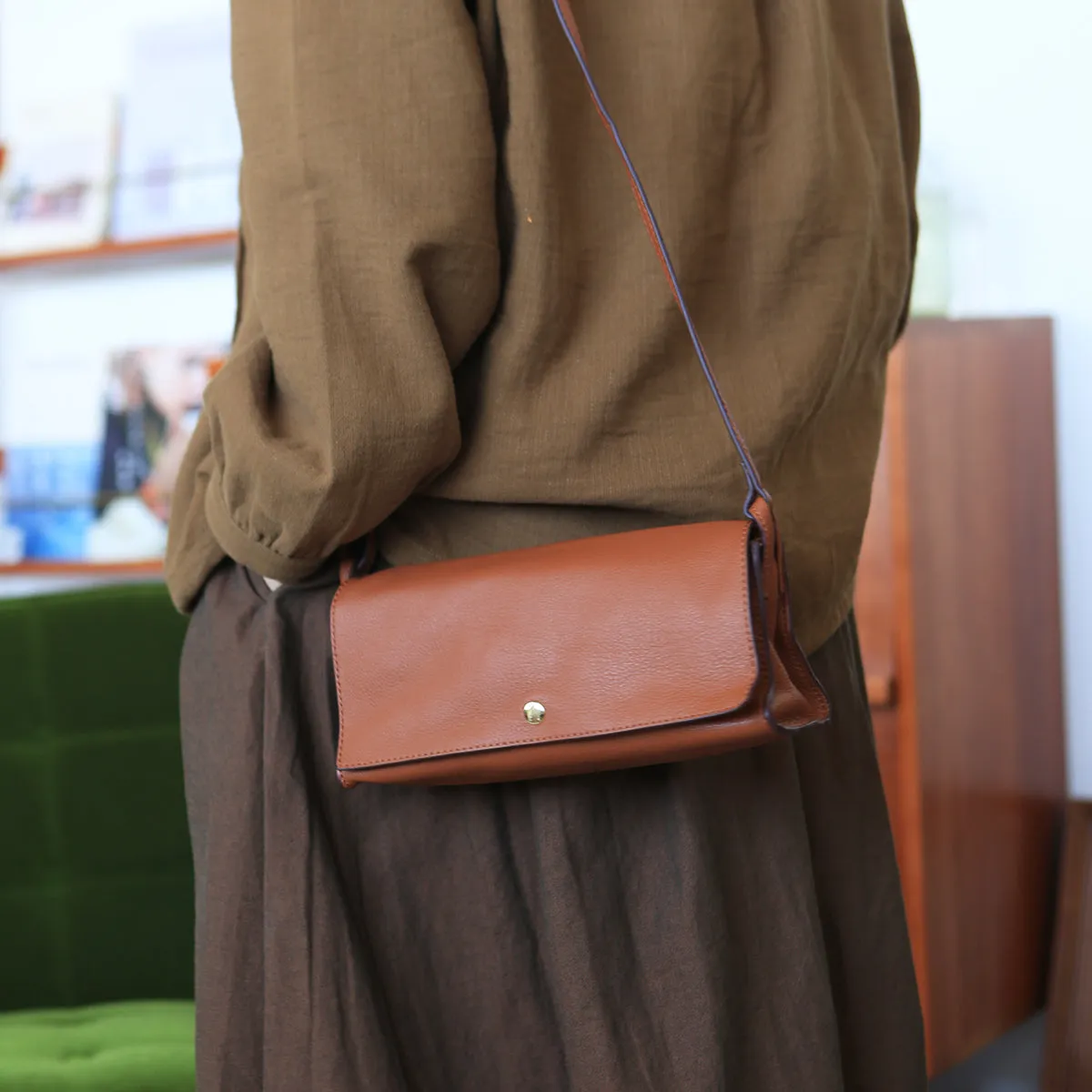 Ladies Small Crossbody Bags Brown Shoulder Bag For Women