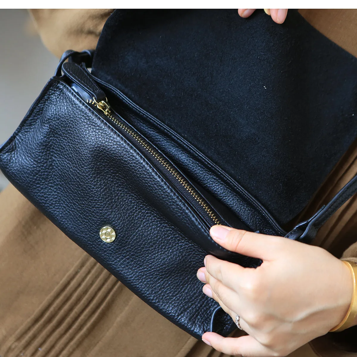 Ladies Small Crossbody Bags Brown Shoulder Bag For Women