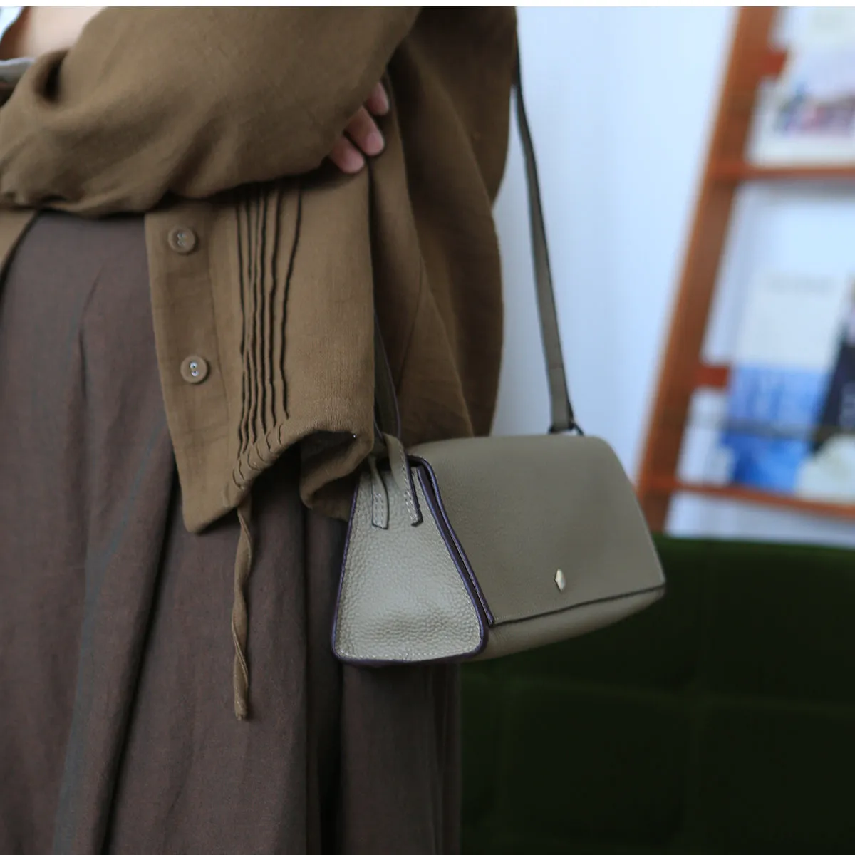 Ladies Small Crossbody Bags Brown Shoulder Bag For Women