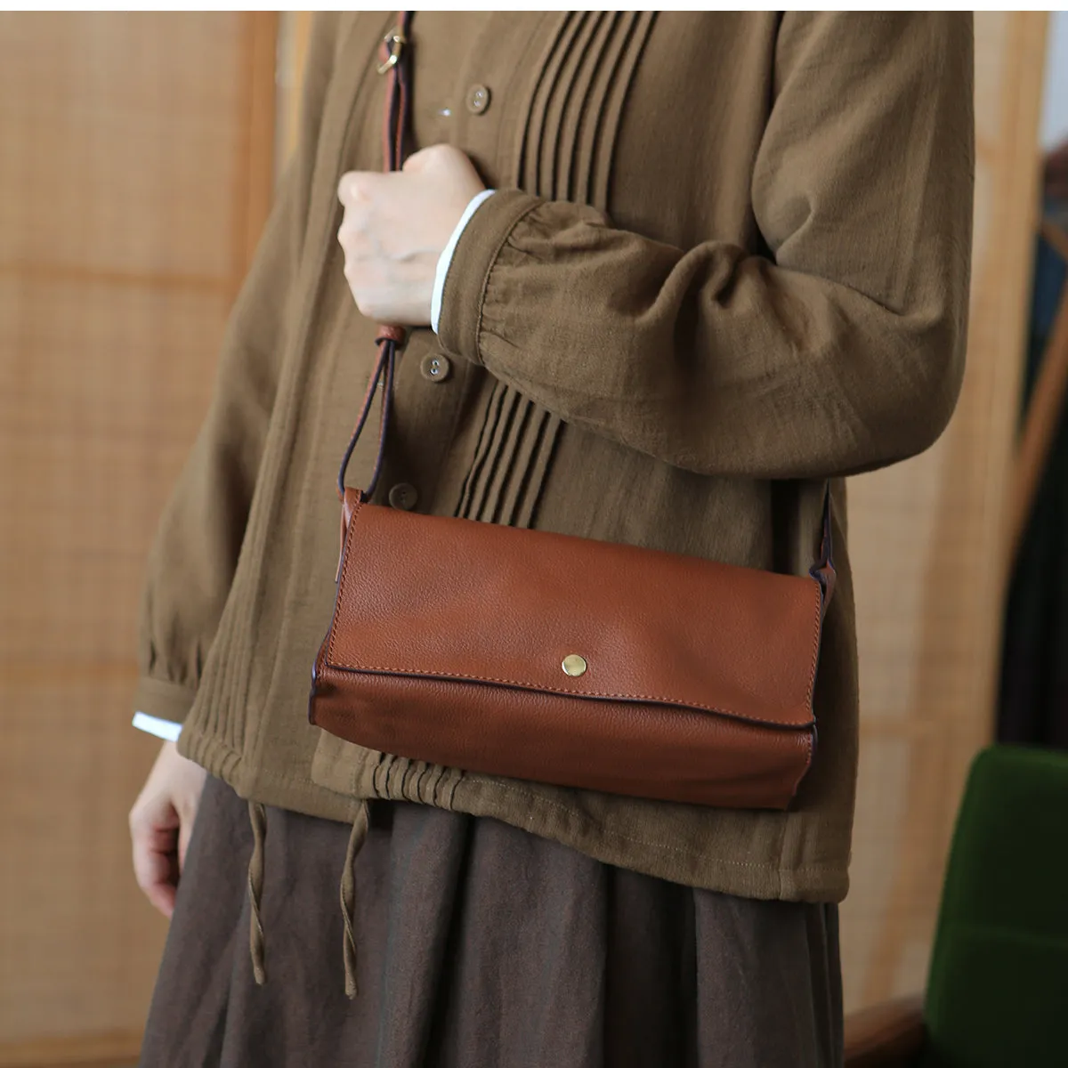 Ladies Small Crossbody Bags Brown Shoulder Bag For Women