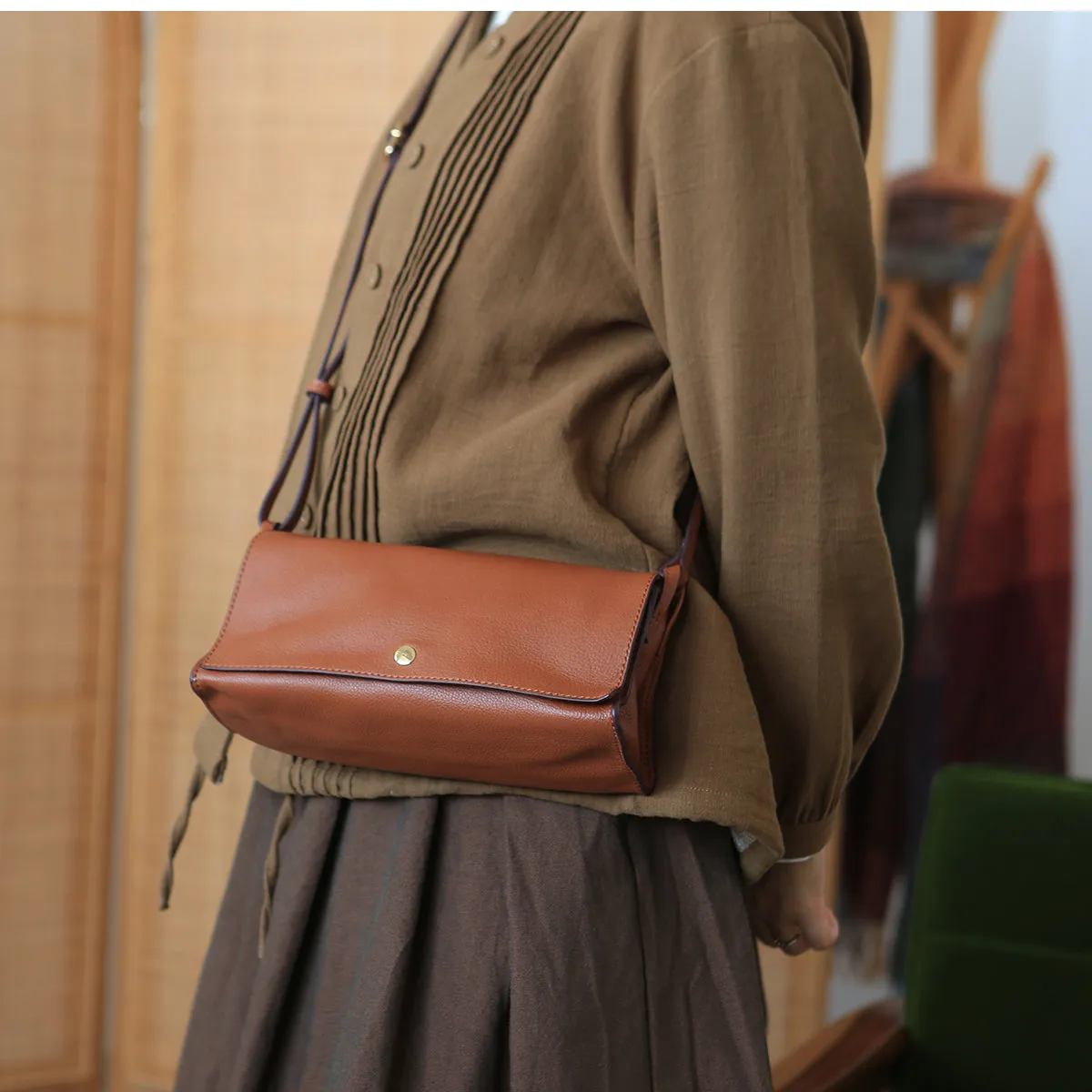 Ladies Small Crossbody Bags Brown Shoulder Bag For Women