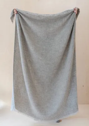 Light Grey Melange Alpaca Blanket