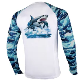 Long Sleeve Shirts UPF 50  (Shark Chases Seal)