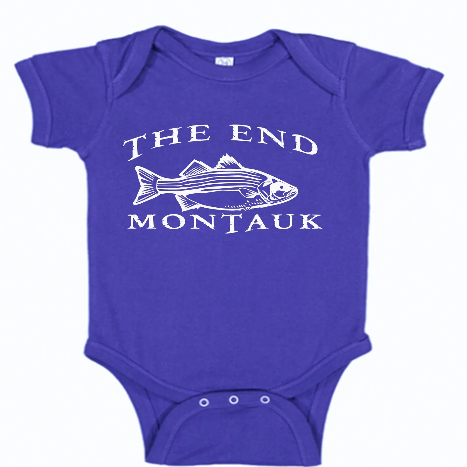 LPG Apparel Co. THE END MONTAUK Bass Fishing Cotton Baby Bodysuit