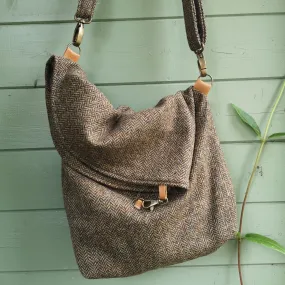 Ludford Slouch Bag - Country Brown British Tweed